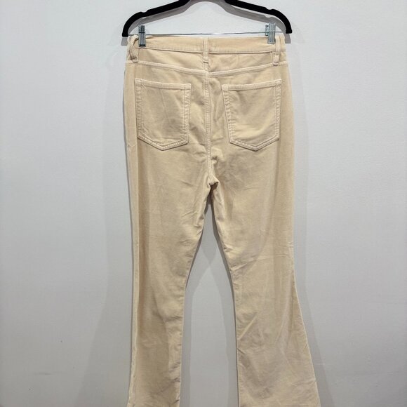 FRAME Le High Flare Velvet Pants Size 31 Neutral Beige High Rise Flared Jeans - Picture 5 of 7
